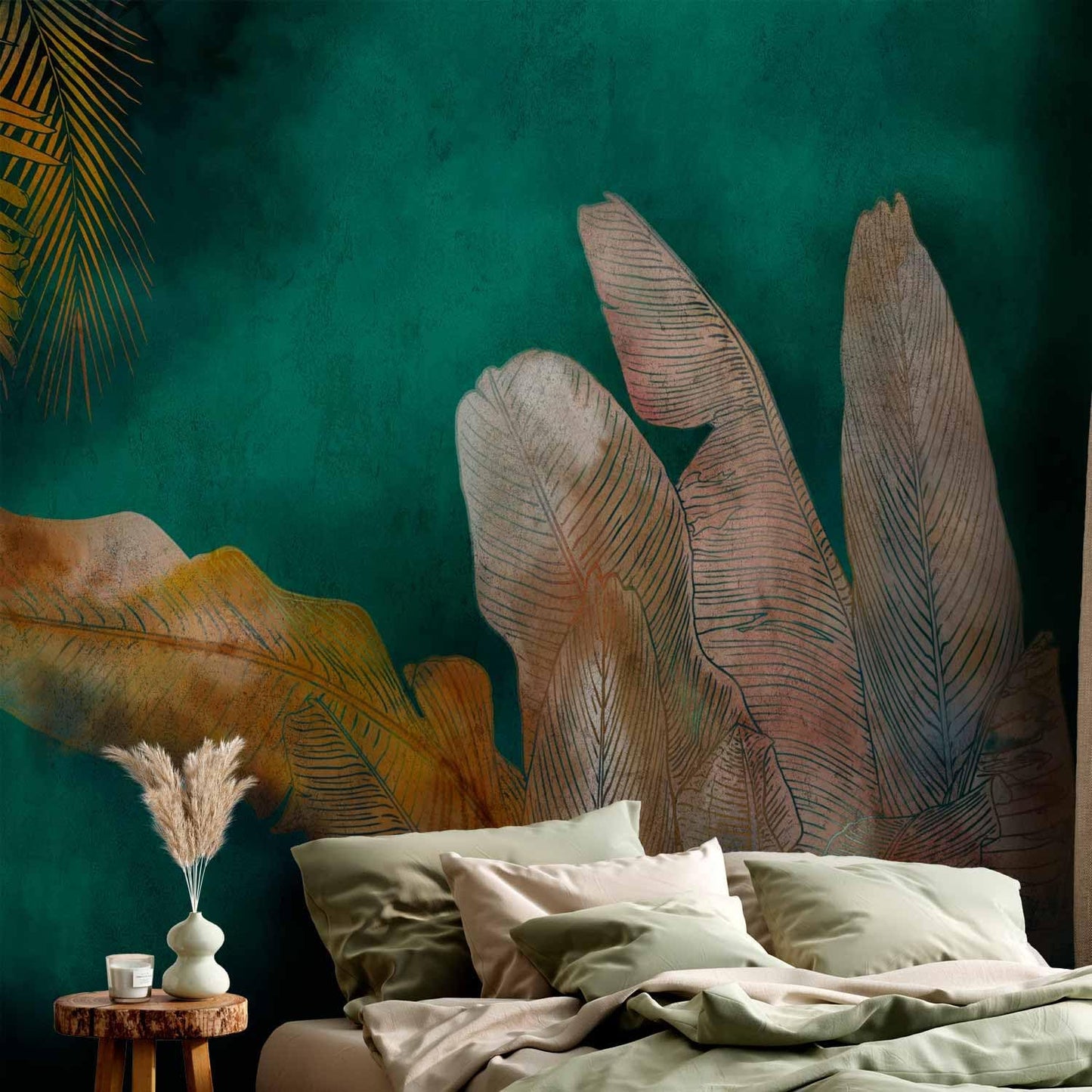 artgeist Wall Mural Jungle 98x69 in - XXL Non-Woven Wallpaper Fleece Wall Decor Photo Print Picture Image Design Leaves Green Yellow Nature b-A-0825-a-a