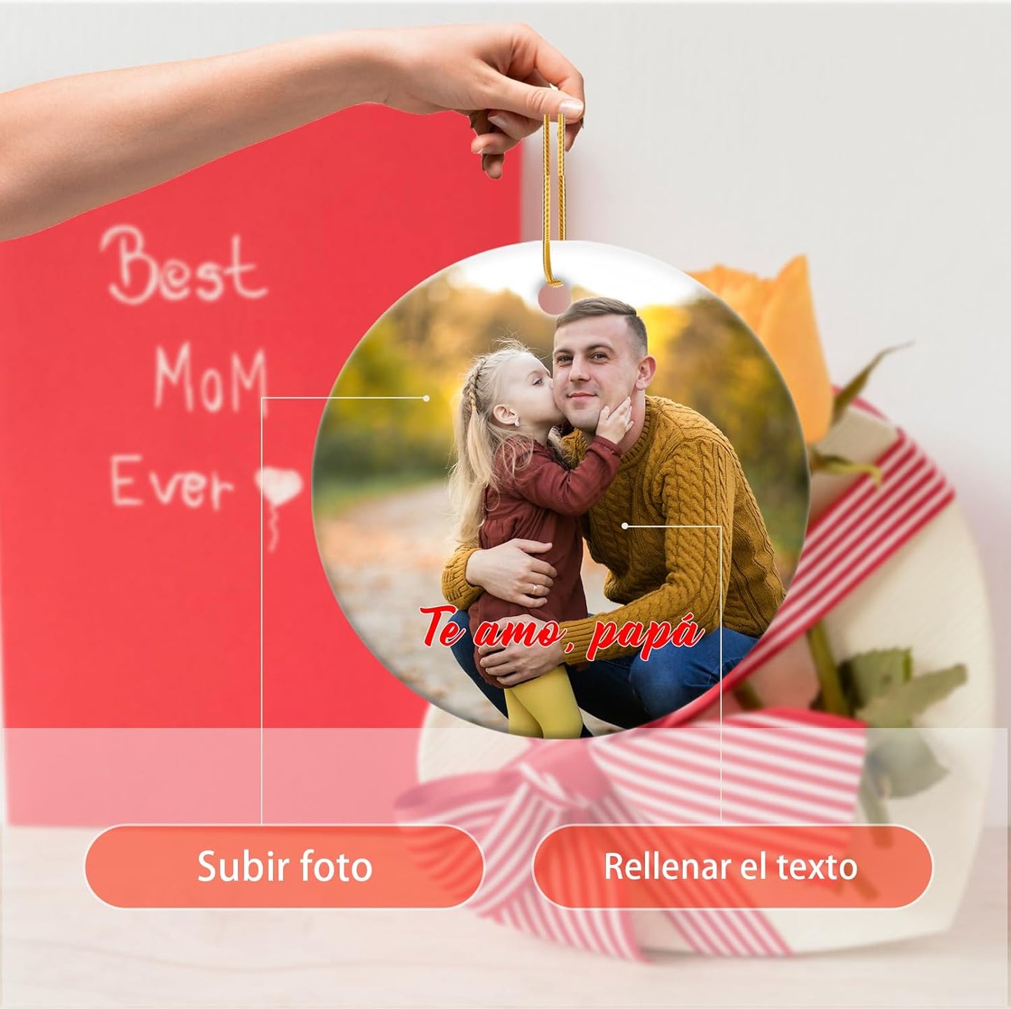 Custom Crystal Christmas Ornament with Photo, 2025 Personalized Keepsake Engraved Wedding Gift for Couples & First Christmas Memory