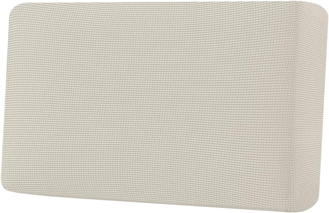 H.VERSAILTEX Super Stretch Individual Seat Cushion Covers Sofa Covers Couch Cushion Covers Slipcover Sets Thick Jacquard Textured Twill Fabric (1 Piece Loveseat Cushion Cover, Natural)