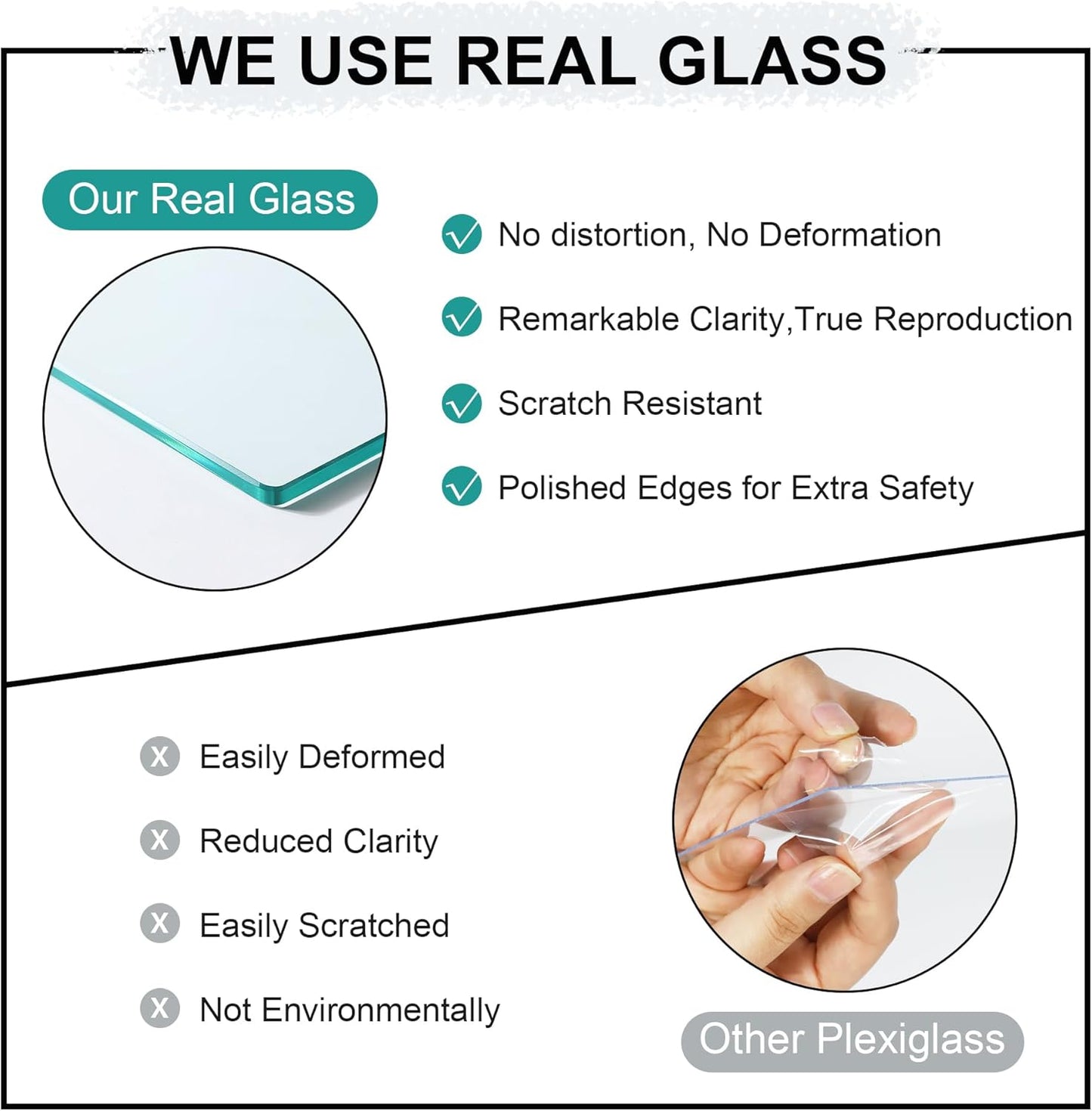 5x7 Picture Frame Set of 4, 5 x 7 Wood Photo Frames with Mat for 4x6, Natural Wooden Frame with Real Glass Cover for Wall and Tabletop Display,Rustic Brown