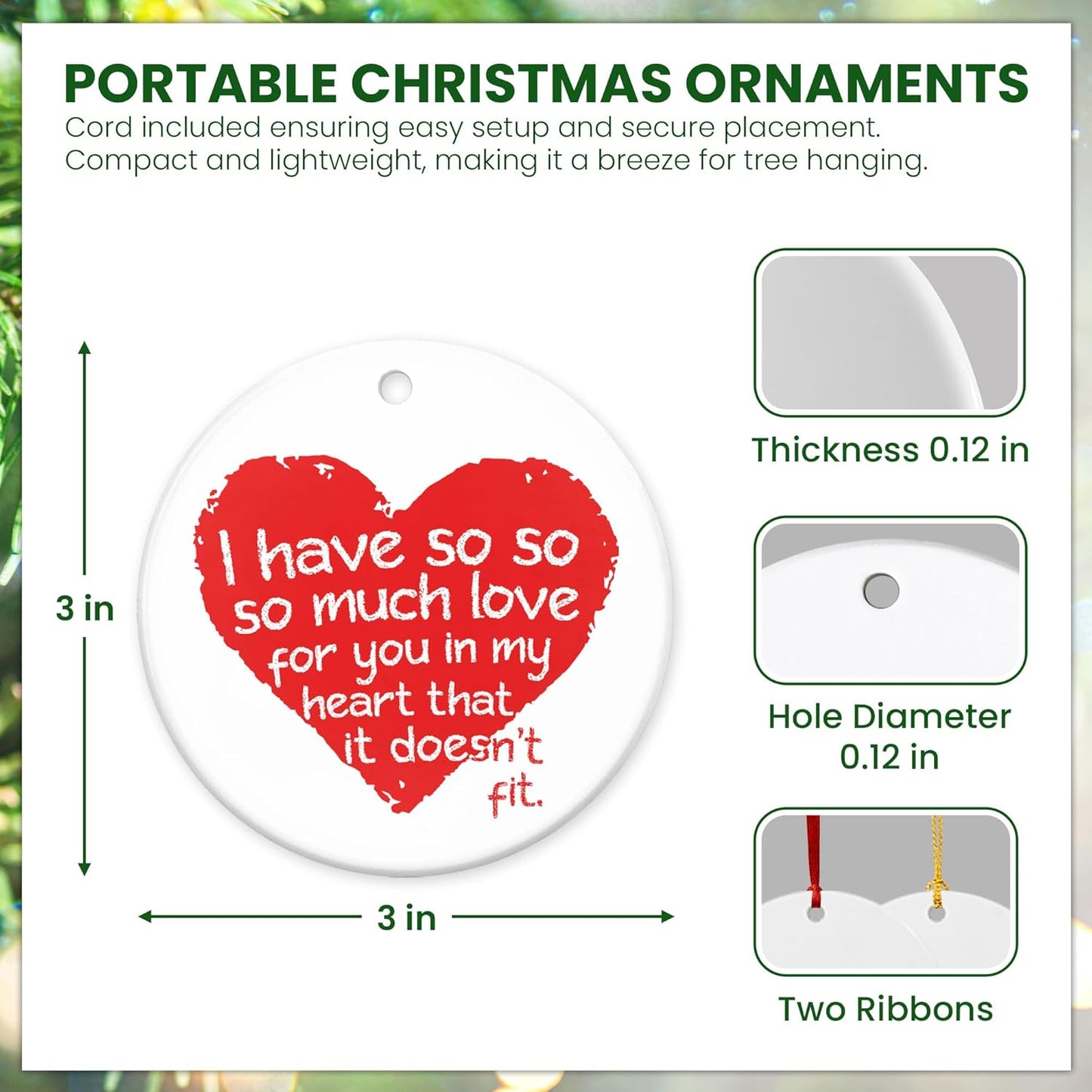 OASSIE Couple Gifts for Men, Women - Christmas Ornaments 2025, Anniversary, Engagement, Wedding Gifts for Couples, Birthday Him, Her, Wife, Husband - Christmas Decorations Ceramic Ornaments