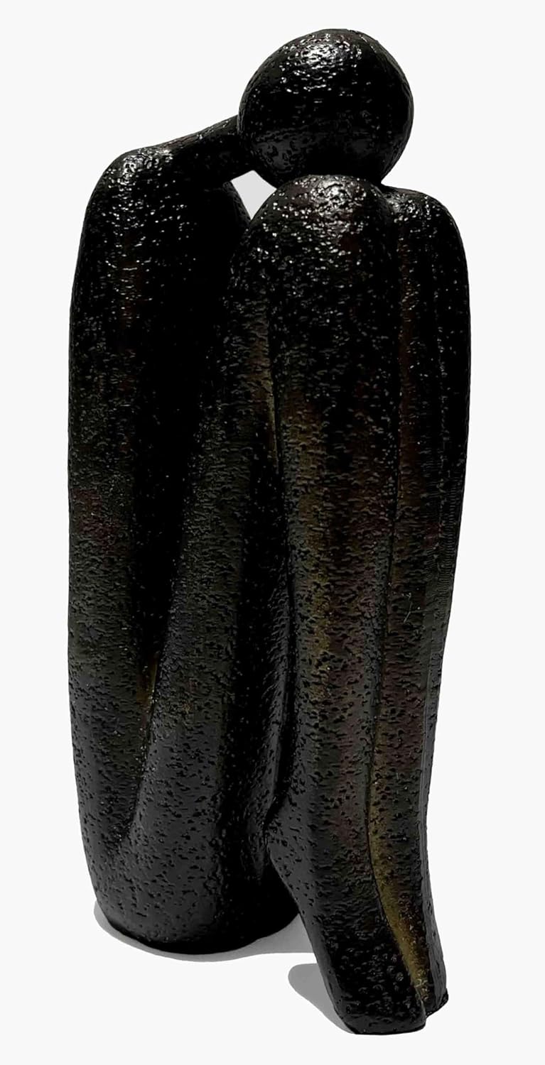 Thinker Decorative Bookends, Book Stopper Holder Nonskid, Book Ends for Shelves Living Room Office Home Decor, 1Pair/2Piece 9''