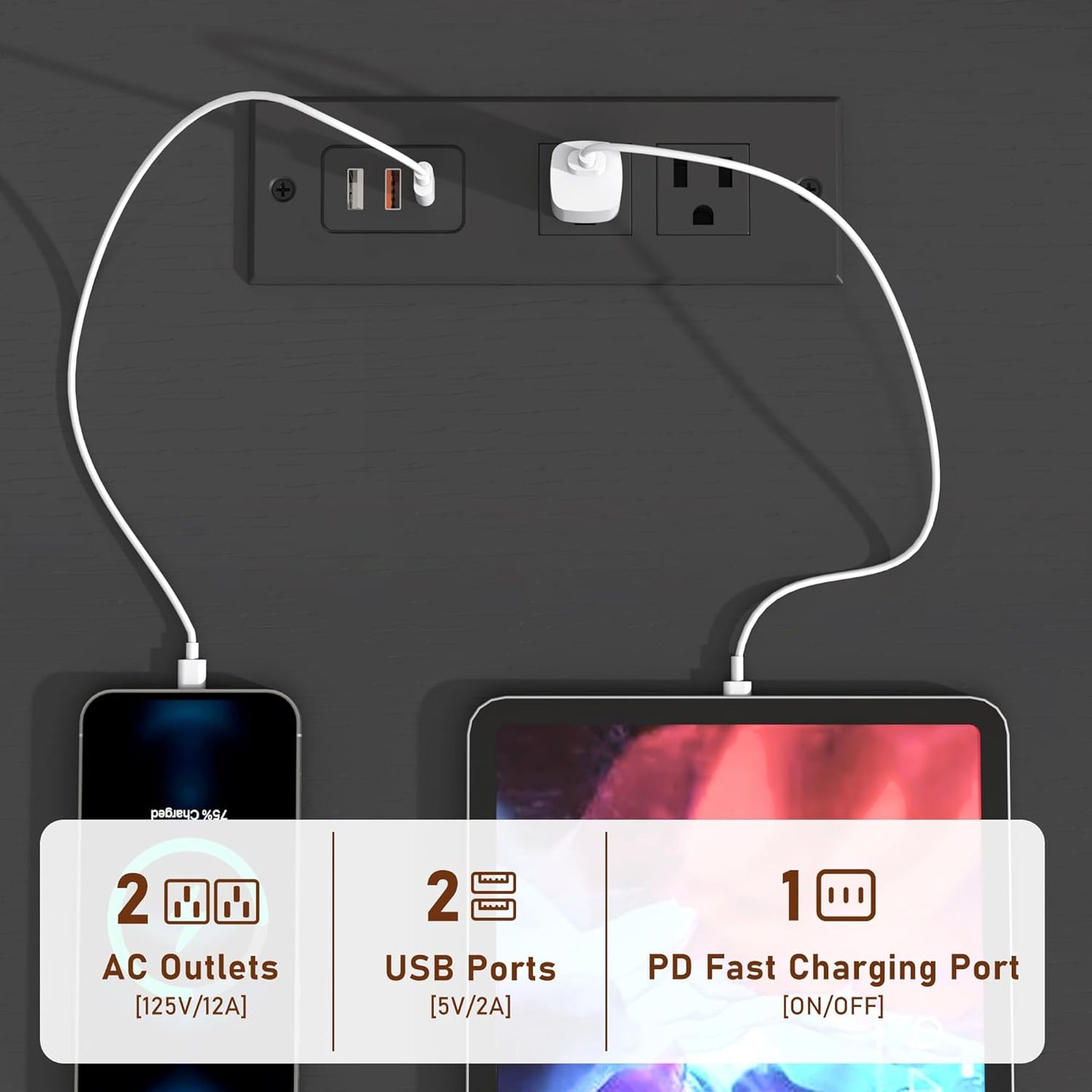 Black malm Dresser for Bedroom, 63 Inch Long 9 Drawers Dresser with Charging Station, Modern Large Wood Chest of Drawers Handle Free for Bedroom, Living Room, Entryway, Hallway, Black