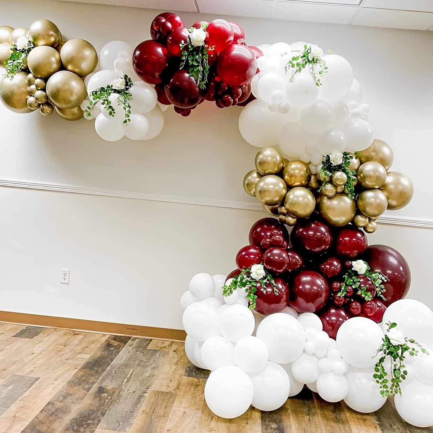 130pcs Burgundy Balloons Different Sizes 18" 12" 10" 5" Wine Red Balloons for Birthday Graduation Bride Baby Shower Wedding Decorations