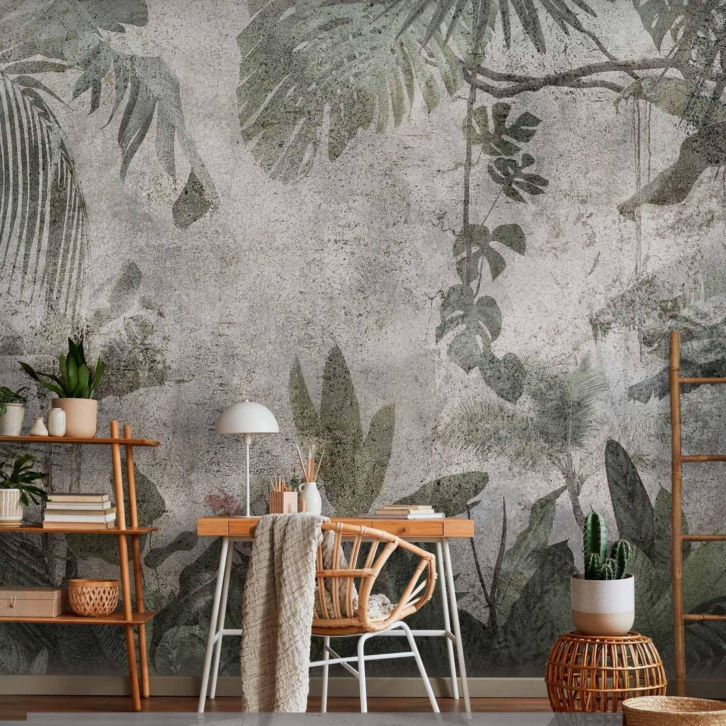 artgeist Wall Mural Tropical Leaves 197x138 in - XXL Non-Woven Wallpaper Fleece Wall Decor Photo Print Picture Image Design Landscape Jungle Nature Monstera Palm Leaves b-C-0821-a-a
