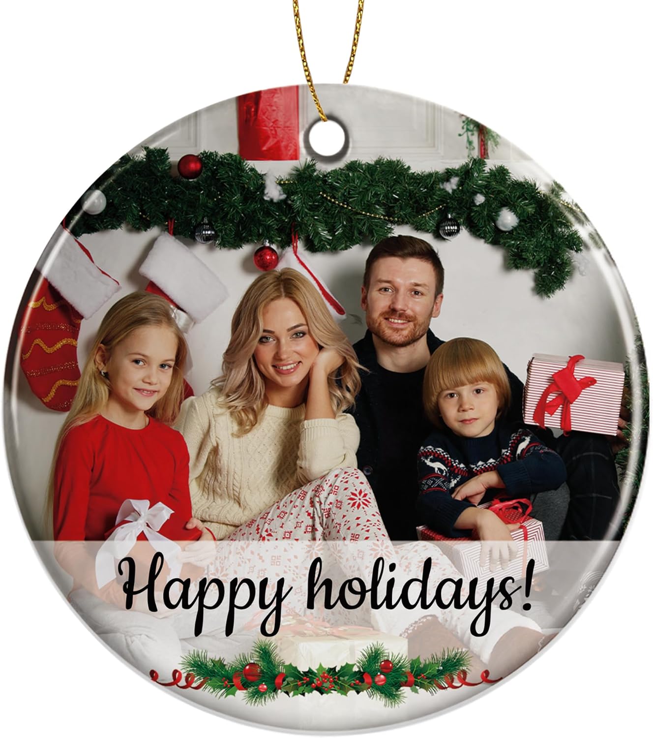 Personalized Christmas Ornaments, Custom Photo & Text 2025 Christmas Tree Ornament, Ideal for Xmas Decorations, Baby Showers, Weddings, Birthdays, Gifts for Mom, Dad, Kids, Pets, Friends