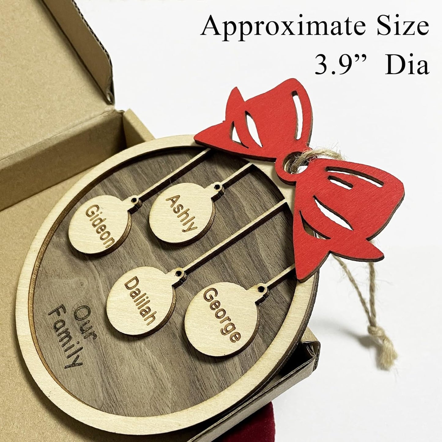 2025 Christmas Ornaments Personalized Christmas Family Name Ornaments,Custom Stocking Wooden Christmas Ornaments Family of 2/3/4/5/6/7/8,Customized Xmas Ornament Tree Deorations,Personalized Gifts