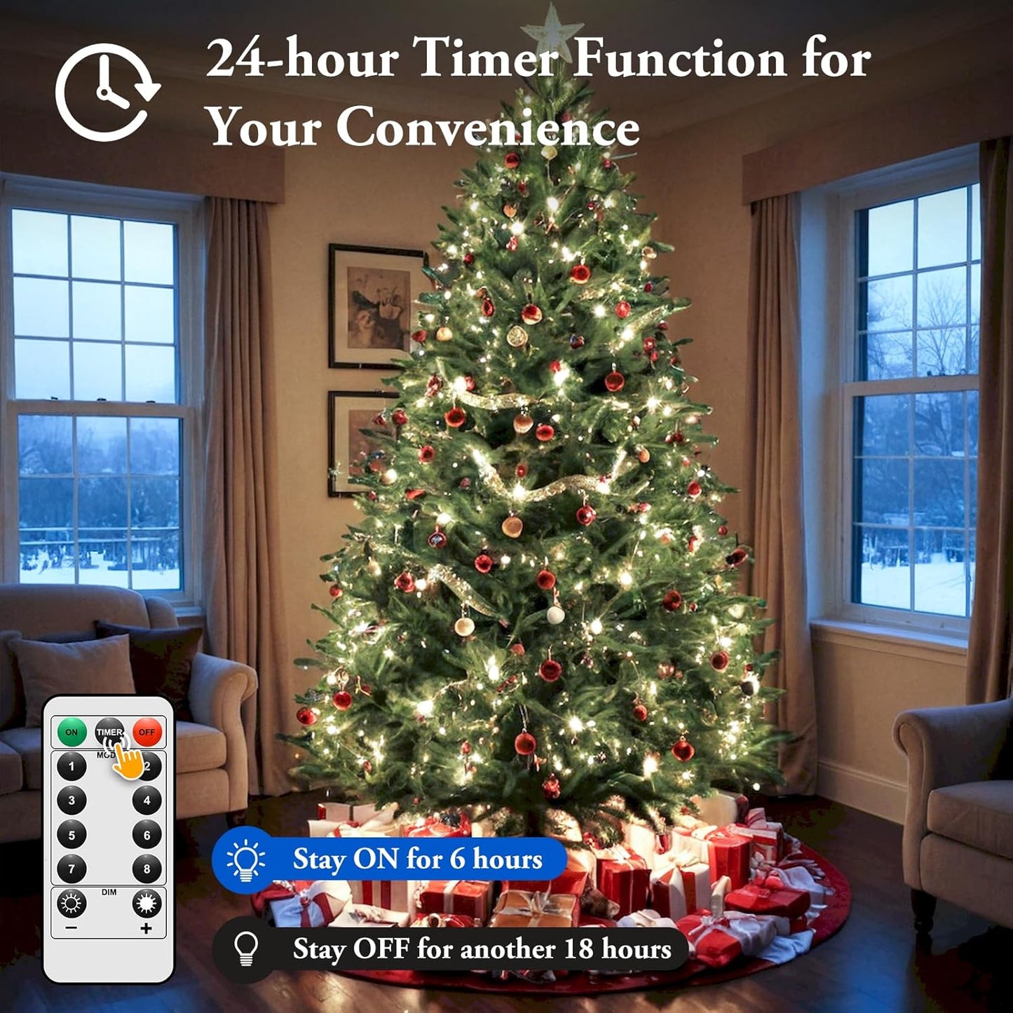 2 Pack 100 LED Fairy Lights Battery Operated with Timer & Remote, 33FT Waterproof Twinkle Lights Indoor Outdoor, Fairy String lights for Bedroom Classroom DIY Wedding Christmas Decorations, Cool White