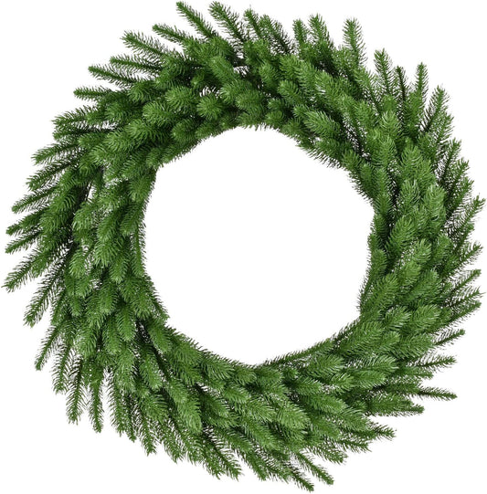 Fraser Hill Farm 24-in. Green Fir Wreath, No Lights | Festive Christmas Holiday Decorations | Indoor Hanging Decor for Doors, Fireplace Mantels | FFGF024WR-0GR