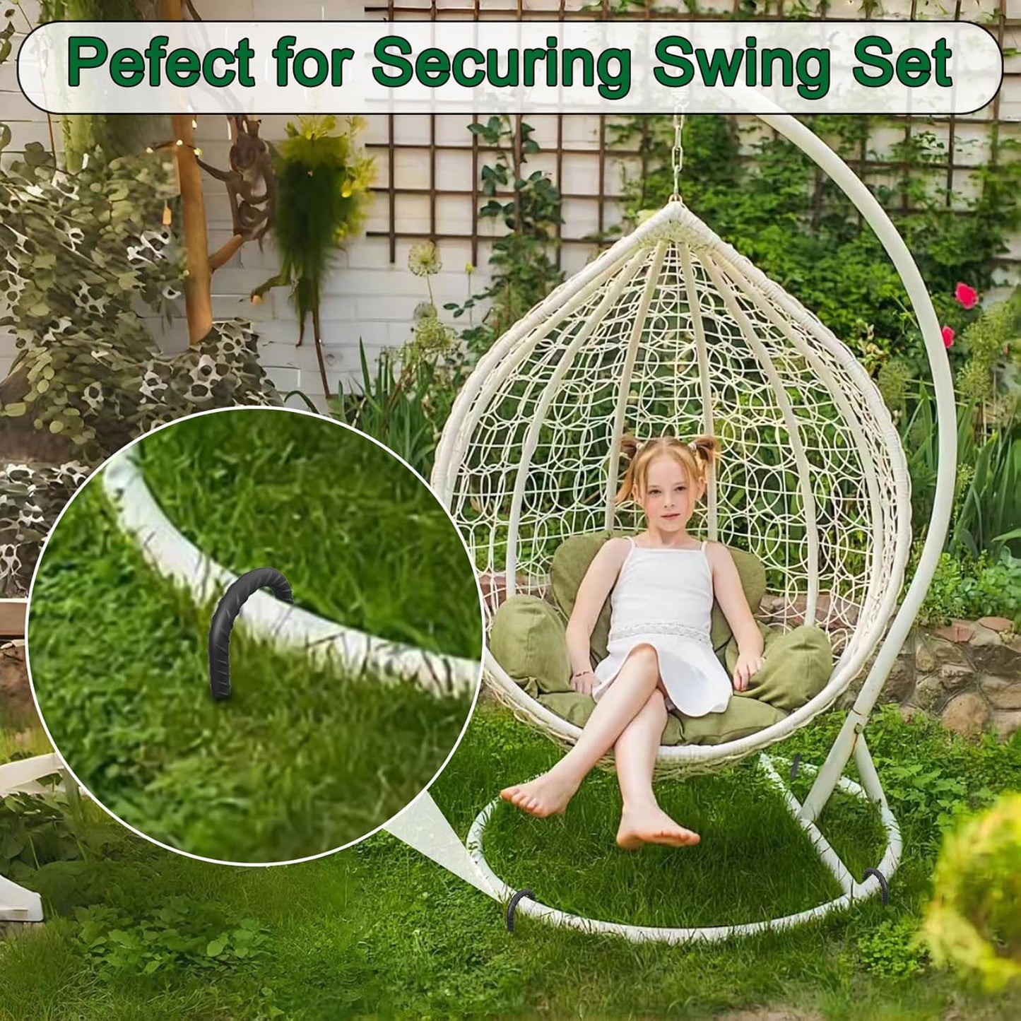 18 Inch Steel J Hook Rebar Ground Stakes 16 Pack 1/2 Inch Diameter Fence Stakes for Wire Fencing with Chisel Point End Metal Tent Stakes Heavy Duty for Outdoor Camping, Black