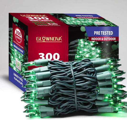 Green Wire,Green Incandescent Bulb 300 Mini String Lights for Indoor Christmas Tree Garland Birthday Wedding Party Festival Decoration