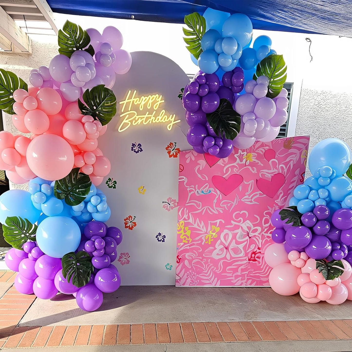 Blue Purple Balloons 60 Pcs 12 Inch Pink Light Purple Peacock Blue Latex Party Balloons for Kid Cartoon Theme Birthday Baby Shower Party Decorations Supplies