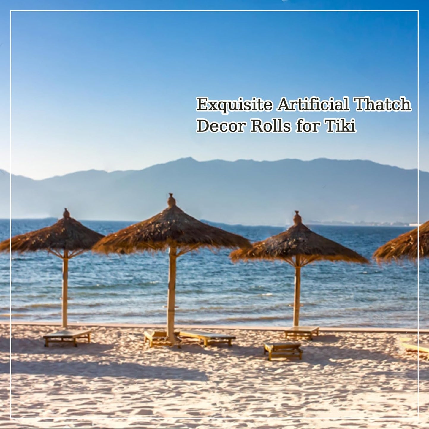 Premium Mexican Style Artificial Palm Thatch Roof Rolls. 5 Lengths, 2 Colors. Waterproof. Easy Install. Ideal for Tiki Bars, Parties, Gardens & Fences (30ft x 16in - Straw Yellow)