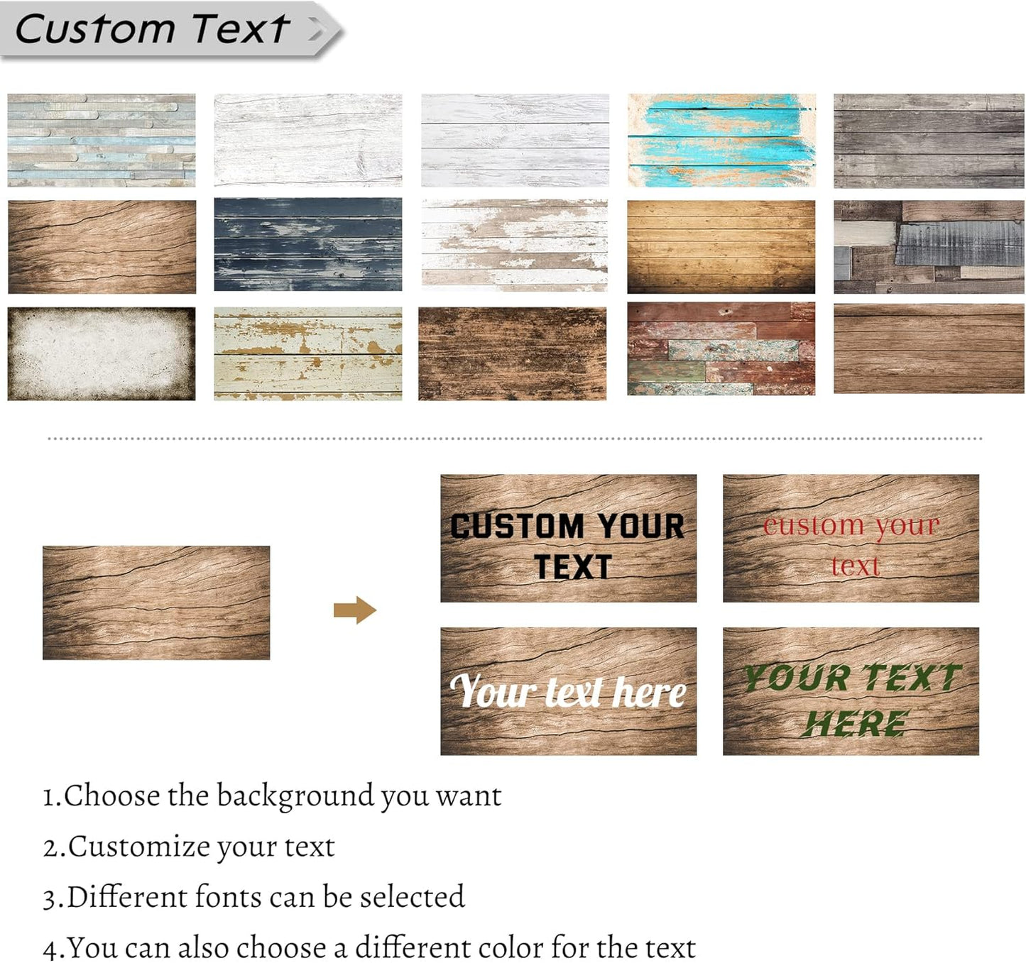 LZIMU Custom Text Signs Wall Decor Personalized Canvas Quote Family Sign Wall Art Wood Background Rustic Farmhouse Decor Framed (7"x21")