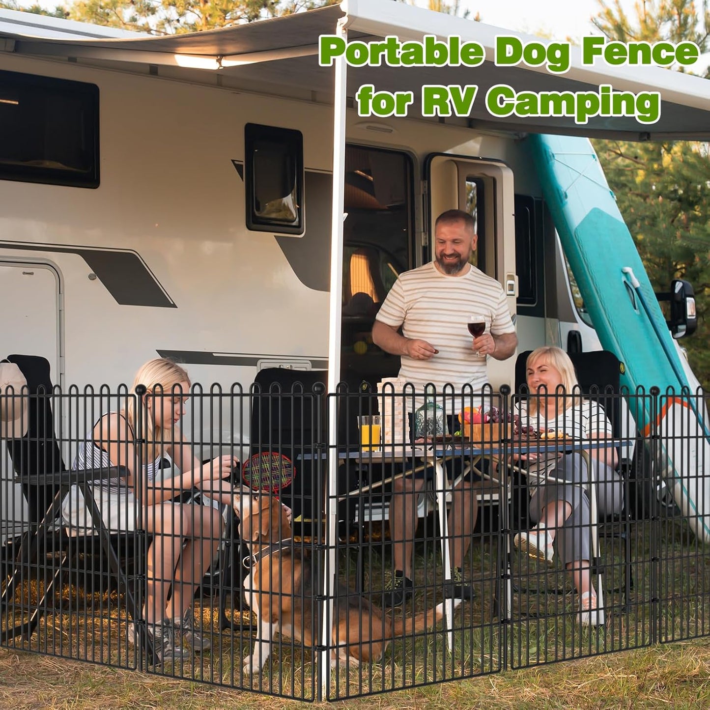 5 Panels No Dig Decorative Garden Fence for Yard, 32 in(H) X 11.8 ft(L) Animal Barrier Fencing for Outdoor Dog, Metal Portable Garden Fences for Borders, Pets, Landscape, Temporary Fence