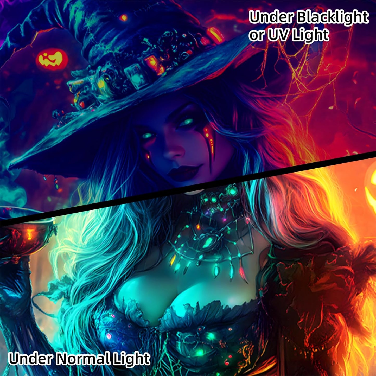 Halloween Tapestry, Blacklight Tapestry for Halloween Party Decor Hanging Tapestries Backdrop Wall Art Poster for Bedroom Dorm 59x51in