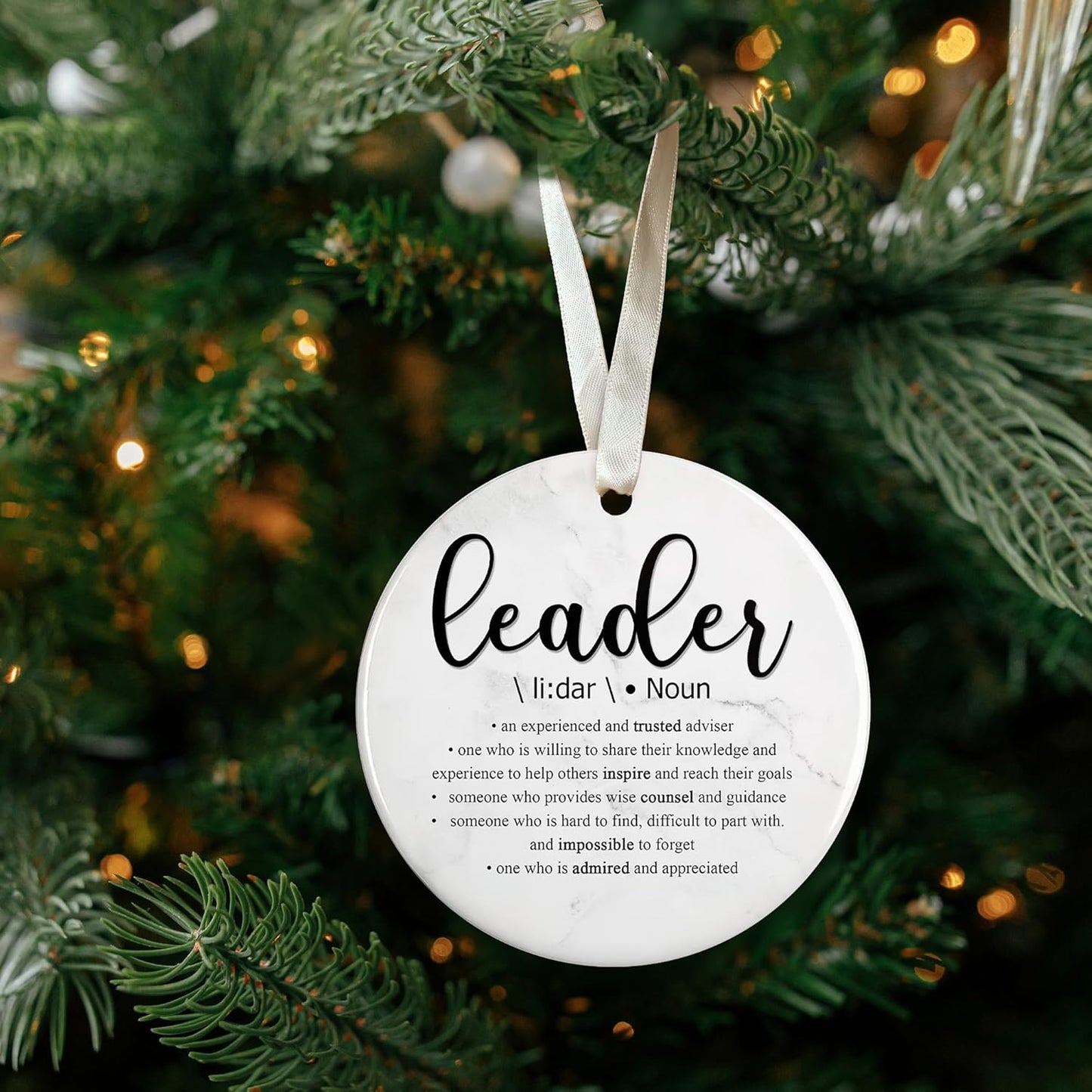 Leader Christmas Ornaments - Leader Gifts - Gifts for Boss Lady, Manager - Ceramic Ormament