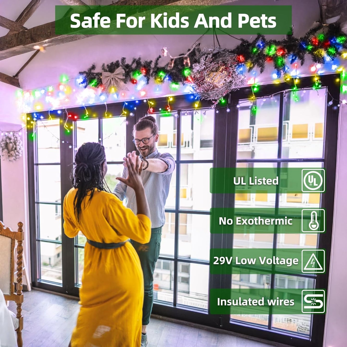 612 LED 60FT Icicle Christmas Lights - 136 Drops Waterproof 12 Modes Memory Timer, Outdoor Hanging Roof Lights for Eaves Gutter Xmas Tree Holiday Decorations Multicolor