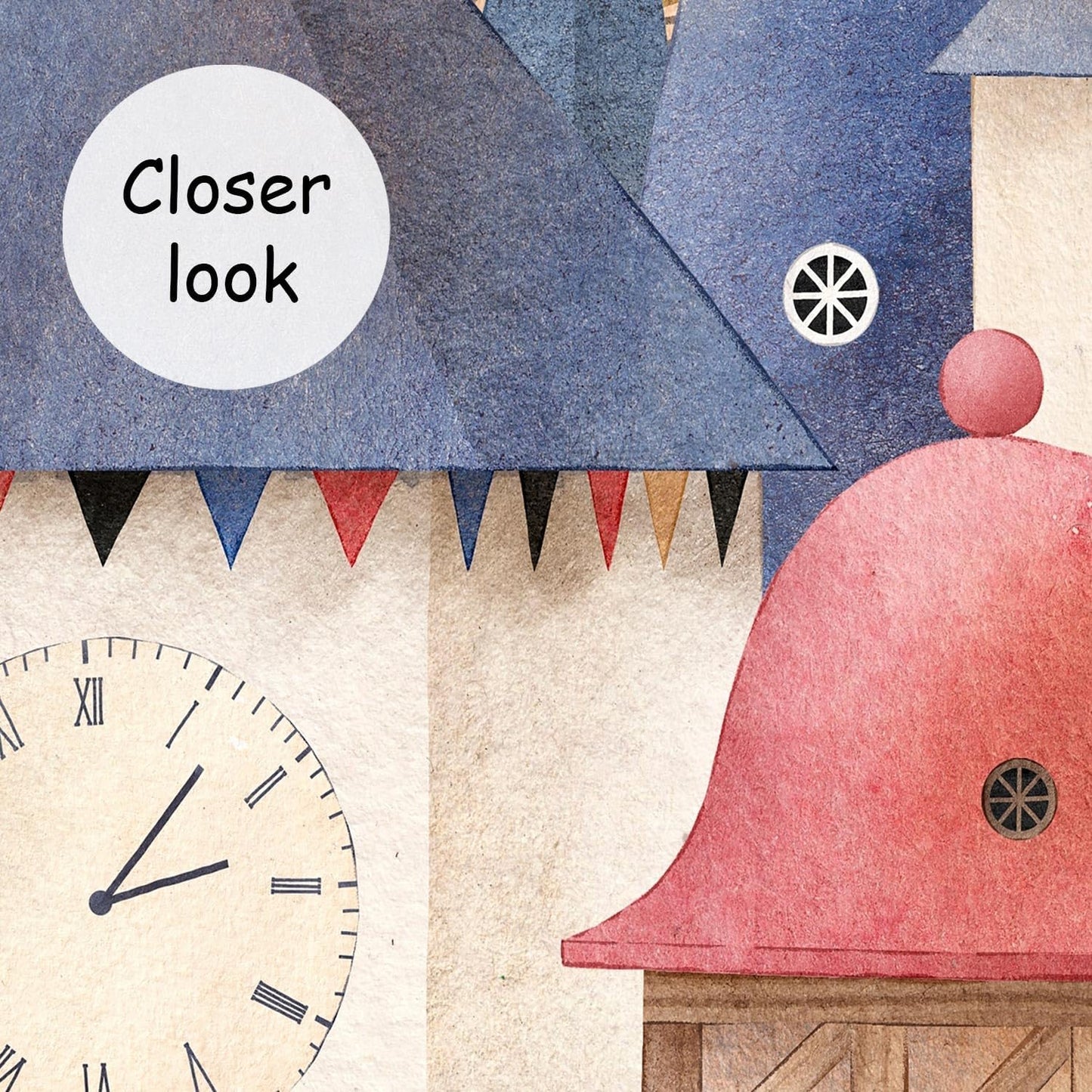 AFZEVEB-Cartoon Watercolor House Nursery Wallpaper Wall murals for Kids Room 136"x96" (Not Peel and Stick)