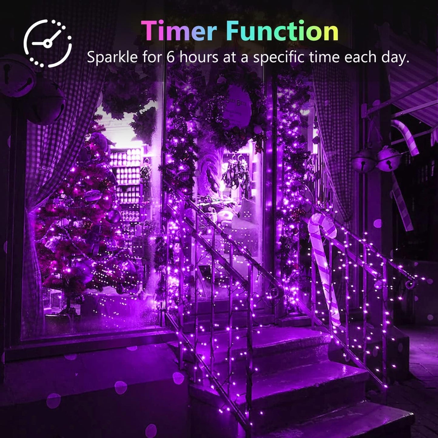 2 Pack 100LED Battery Operated Fairy Lights with Remote, 8 Modes LED String Lights with Timer, Dimmable, Memory Function, Waterproof Twinkle Lights for Outdoor Indoor Christmas Decor(Purple)