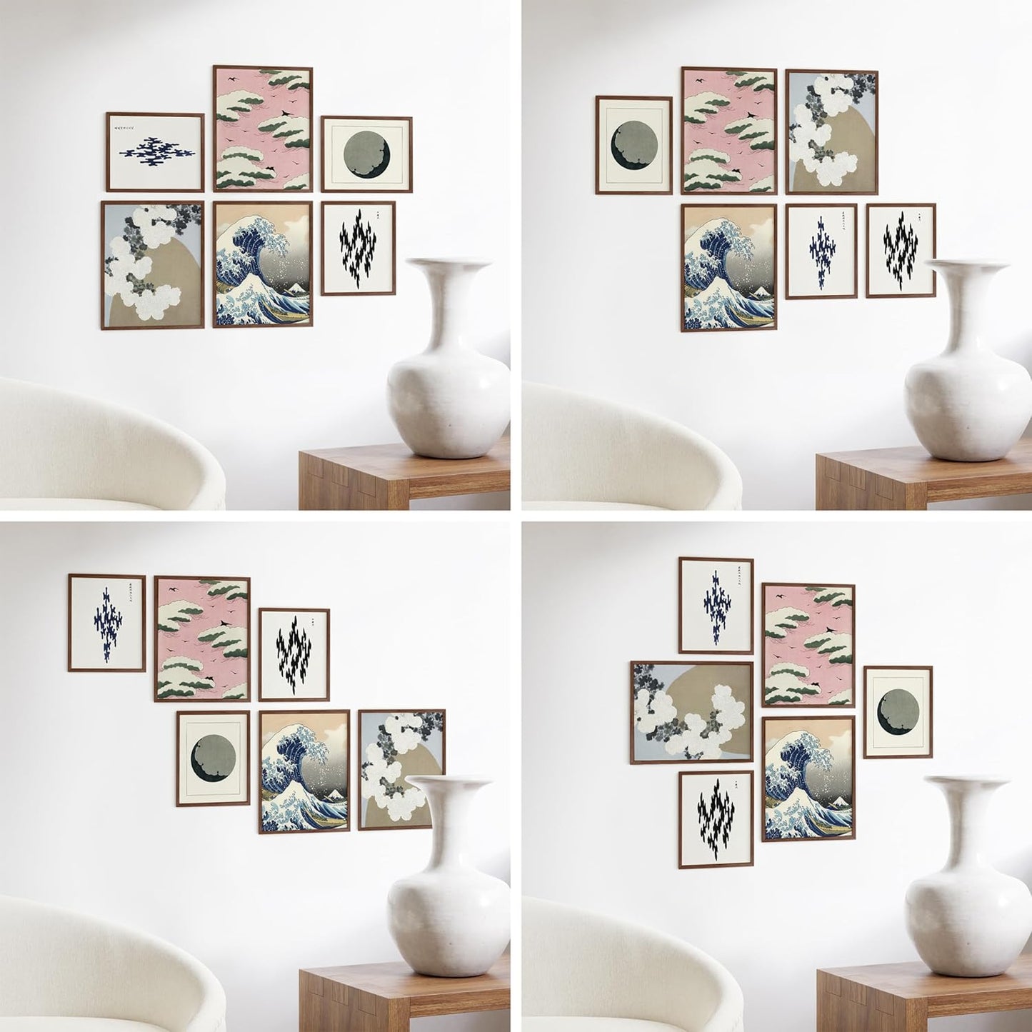 Haus and Hues Photo Frame Set - Set of 6 Picture Frame Set, Bulk Picture Frames, Frame Collage for Wall, Gallery Wall Collage Picture Frames for Wall Picture Frame Pack (Three 8x10, Three 11x14 Walnut)
