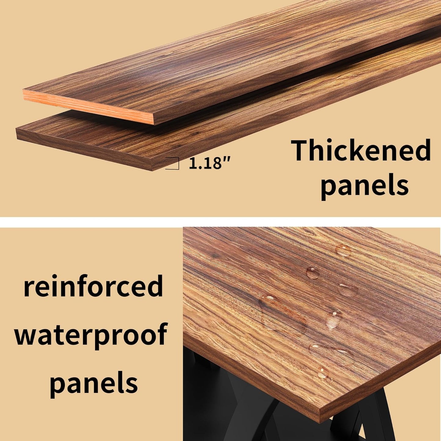 47” Wood Coffee Tables for Living Room Rustic Stands with Storage Shelf Black Blown Coffee Tables for Living Room Farmhouse Center Stands with Shelf. Farmhouse Rectangle Center Table