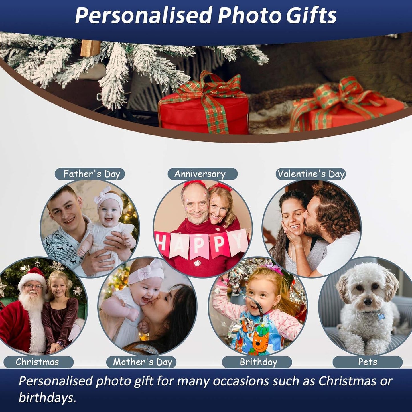 AIRUIXIO Custom Canvas Prints with Frame | Personalized Photo Canvas for Christmas Gifts | Ideal Family & Pet Wall Art Decor | Custom Canvas Wall Art 16x20Inch