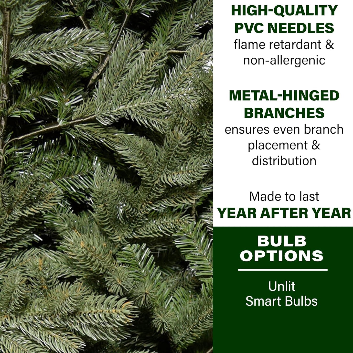 Fraser Hill Farm 12-Ft. Foxtail Pine Artificial Christmas Tree with Stand and No Lights, Unlit Foldable Fake Tree with Realistic Foliage for Home Decoration