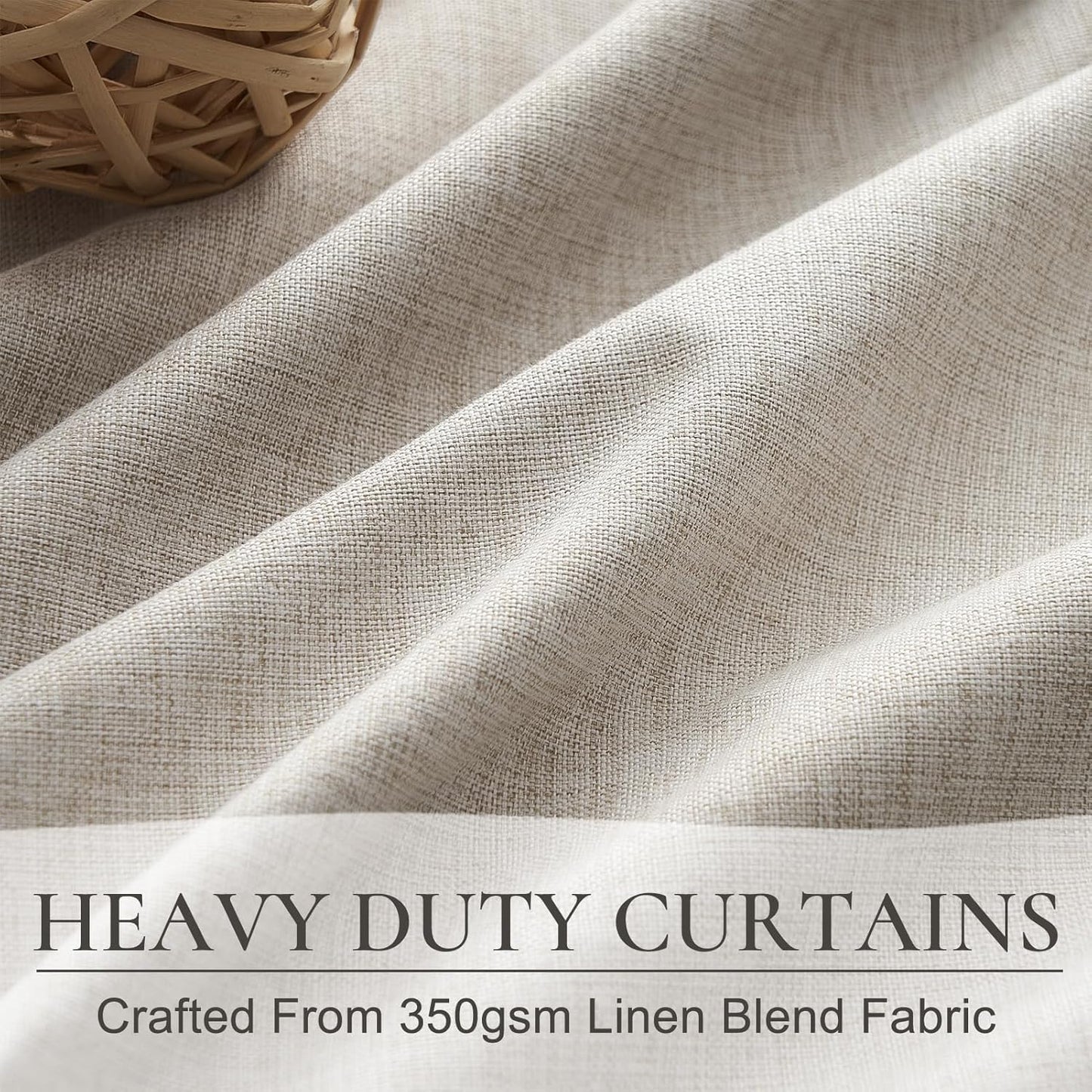 100% Blackout Thermal Curtains 84 Length 2 Panels Set for Bedroom, Linen Windows Pinch Pleated Drapes with Hooks for Track 7ft Modern Rustic Living Room Darkening Curtains 84 Inches Long Off White