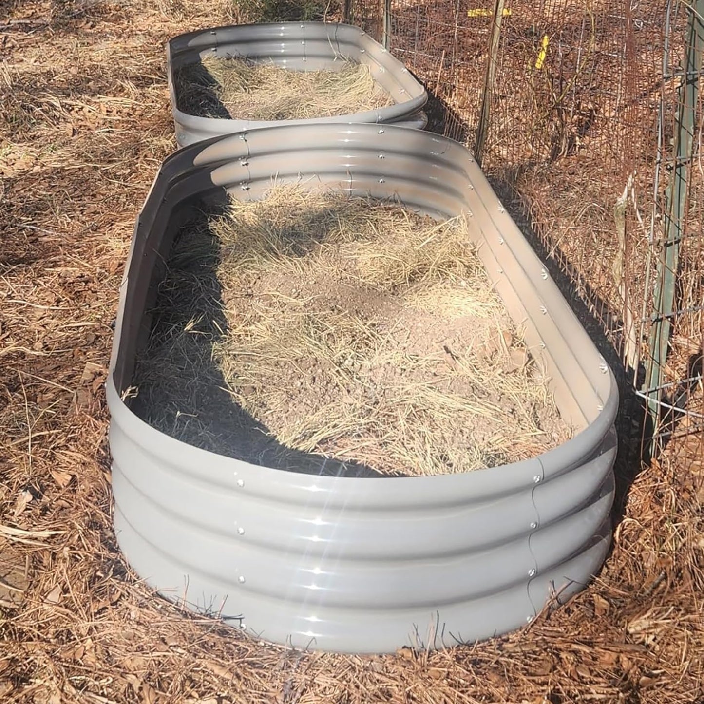 2 Pack 8x3x1FT Galvanized Raised Garden Bed Large Metal Planter Box Kit Elevated Raised Garden Planters for Outdoor Plants, Gray