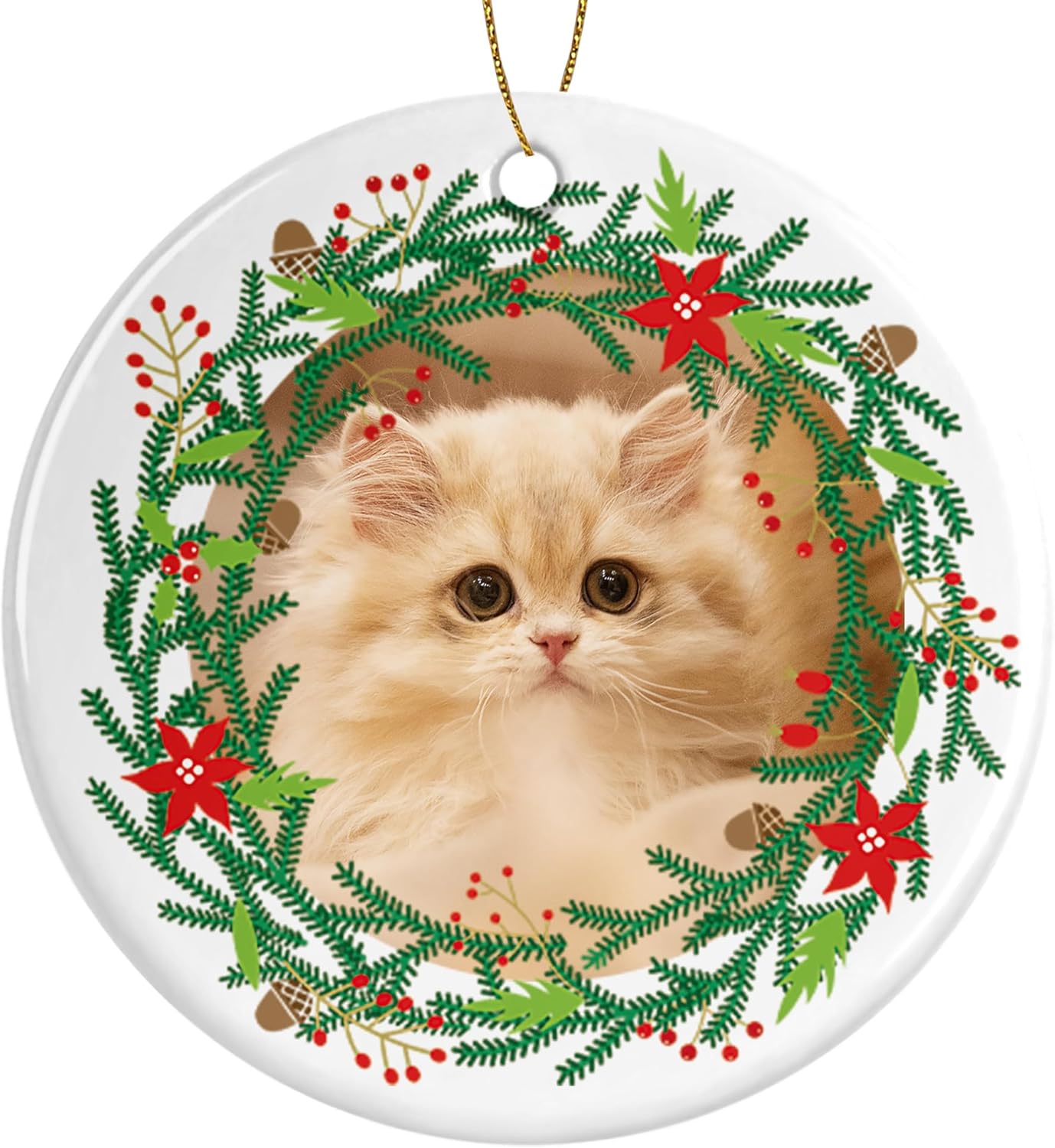 Personalized Christmas Ornaments, Custom Photo & Text 2025 Christmas Tree Ornament, Ideal for Xmas Decorations, Baby Showers, Weddings, Birthdays, Gifts for Mom, Dad, Kids, Pets, Friends