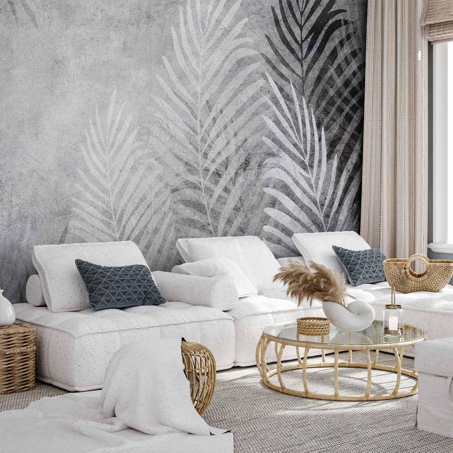 artgeist Wall Mural Leaves 135x101 in - XXL Peel and Stick Self-Adhesive Wallpaper Removable Large Sticker Foil Wall Decor Print Picture Image Design Palm Abstract Nature Botanical b-C-0855-a-a