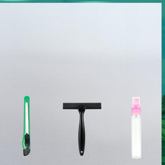 Frosted Glass Window Film with Tools,Reusable Window Privacy Film,Static Clings Window Film Kit for Home Bathroom and Office. (Pure, 17.5Inch×196.9Inch)