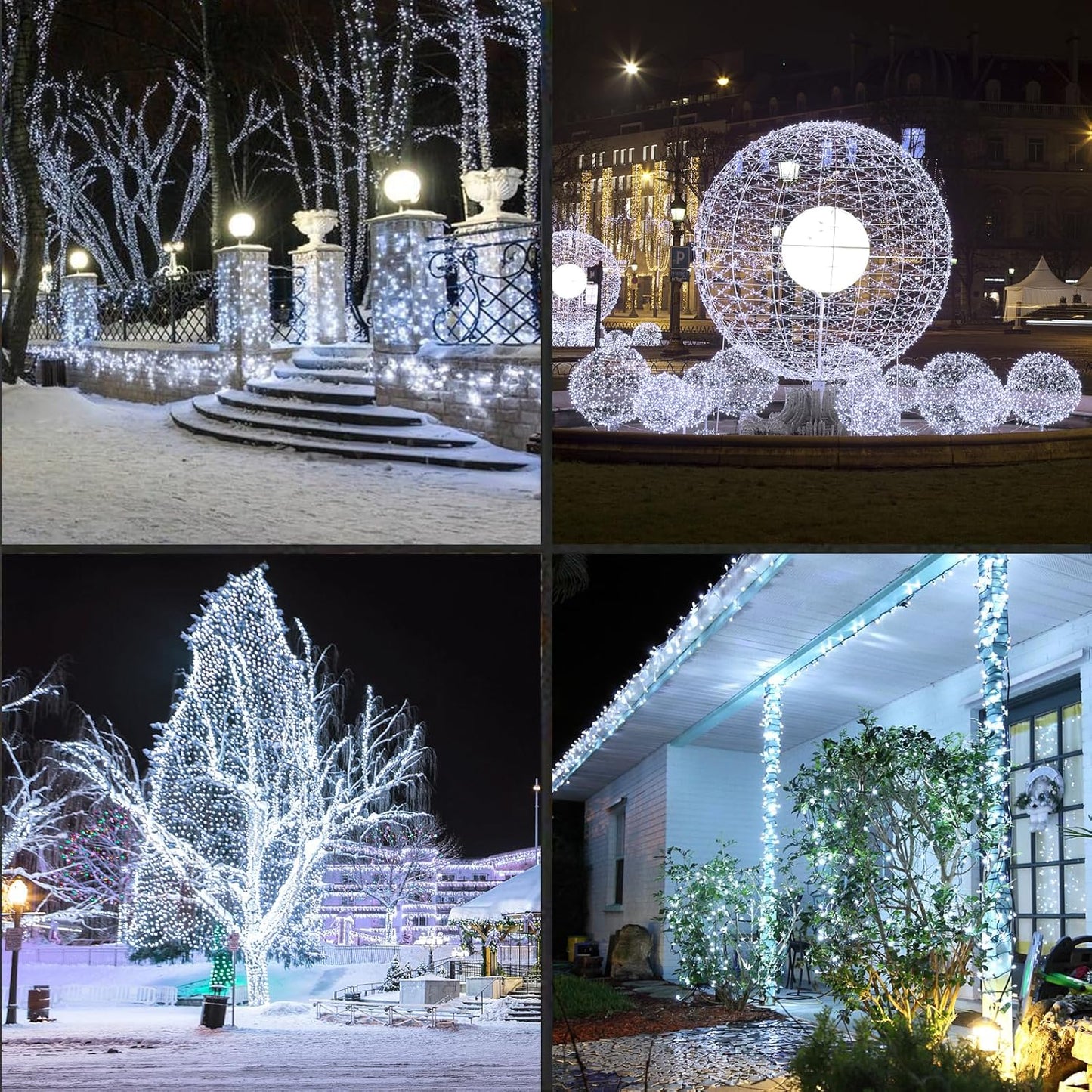 600LED (12pk of 50L) String Lights, LED Christmas Lights, 6" SPACING,Green Wire, White