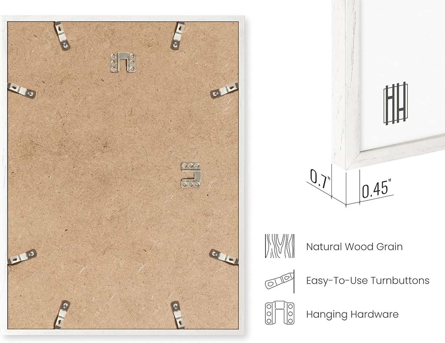 HAUS AND HUES 11x17 Picture Frame Set of 9-11 X 17 Frame Wood Picture Frames, 11x17 Poster Frame Wooden Picture Frames, 17x11 Picture Frame Wooden Frames, Frame 11x17 Natural Wood Frame (White Oak)