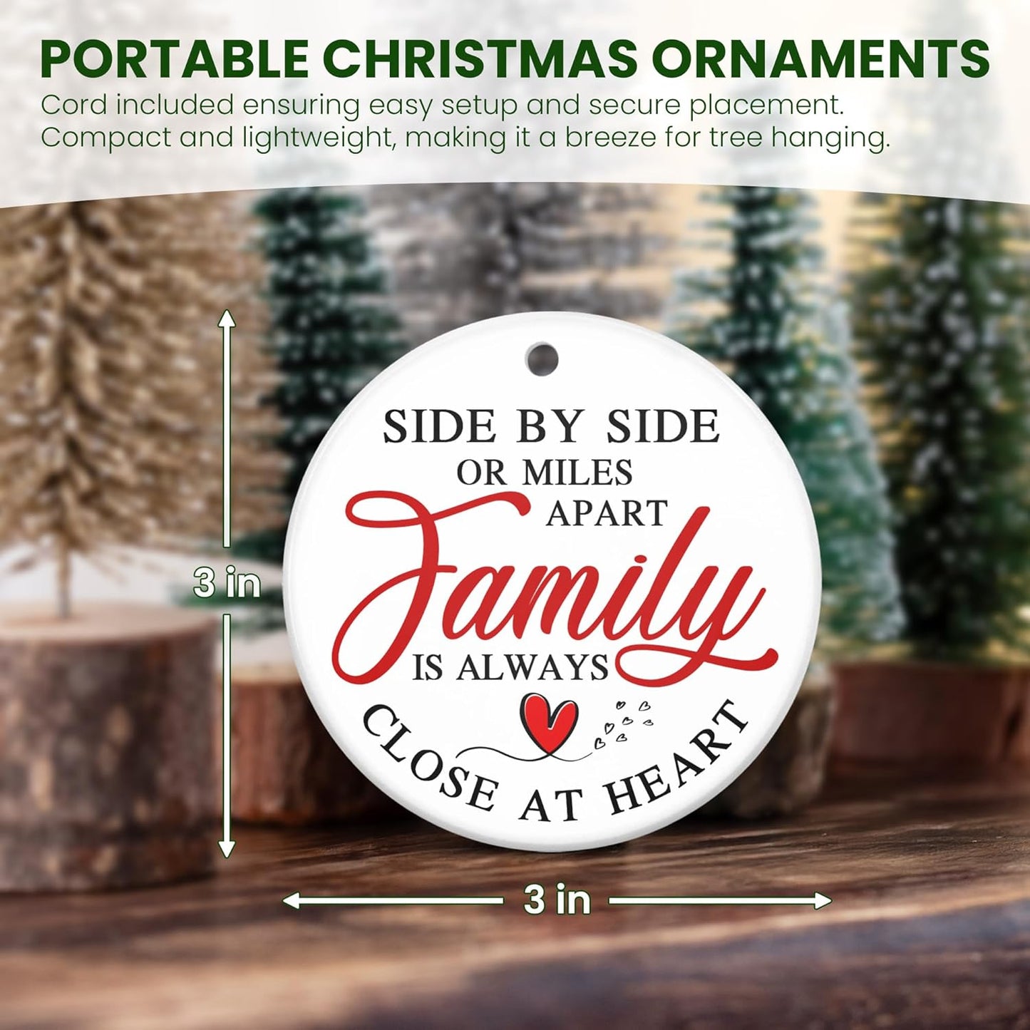 TEEZWONDER Family Ornament Gifts for Women Men - Ceramic Christmas Ornaments 2025 for Tree Decorations - Christmas Birthday Gifts for Mom Dad for Sister Brother, Grandma Grandpa Gift