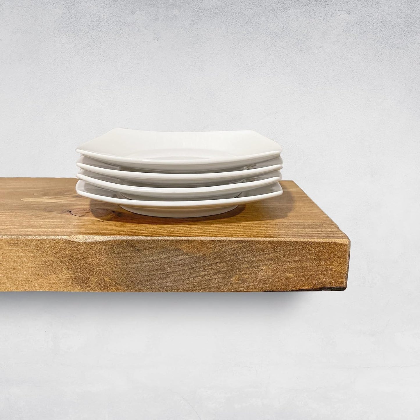 URBANDI, Rustic Floating Shelves, Set of 2, Hidden Bracket, Solid Wood, Heavy Duty, Wall Mounted Shelves, (Brown, 60Wx10D)