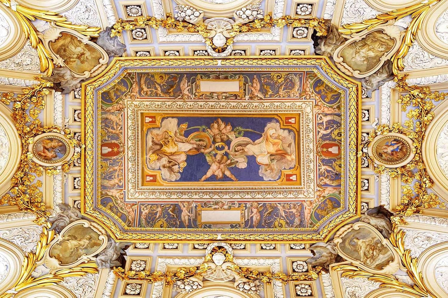 Gold Jesus Christ Religious Fine Decorative Wall Mural for Interior Ceiling and Backdrop Murals（Not Peel and Stick）