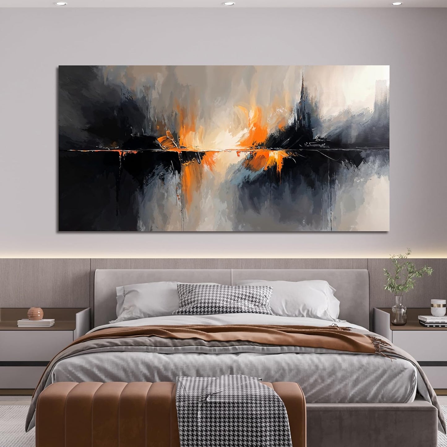 Abstract Canvas Wall Art Decor Black and White Wall Art Prints Art Work for Wall Decor Large Modern Wall Art Decorations Abstract Art Oversized Artwork for Walls Bedroom Office Decor 29" X 58"