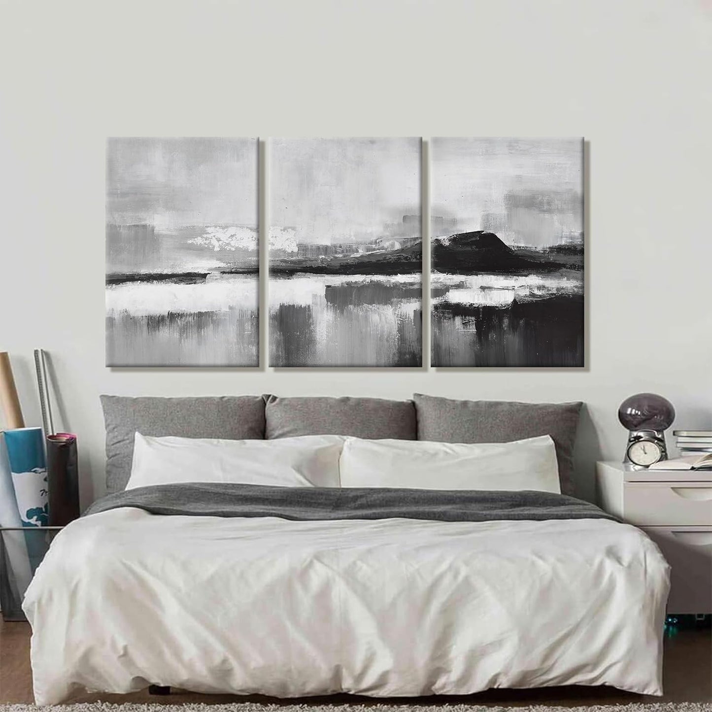 Abstract Wall Art Home Wall Decor Wall Art Prints Black and White Wall Art Modern paintings Wall Decorations for Living Room Wall Bedroom Kitchen Office 24"x 36"x 3pcs
