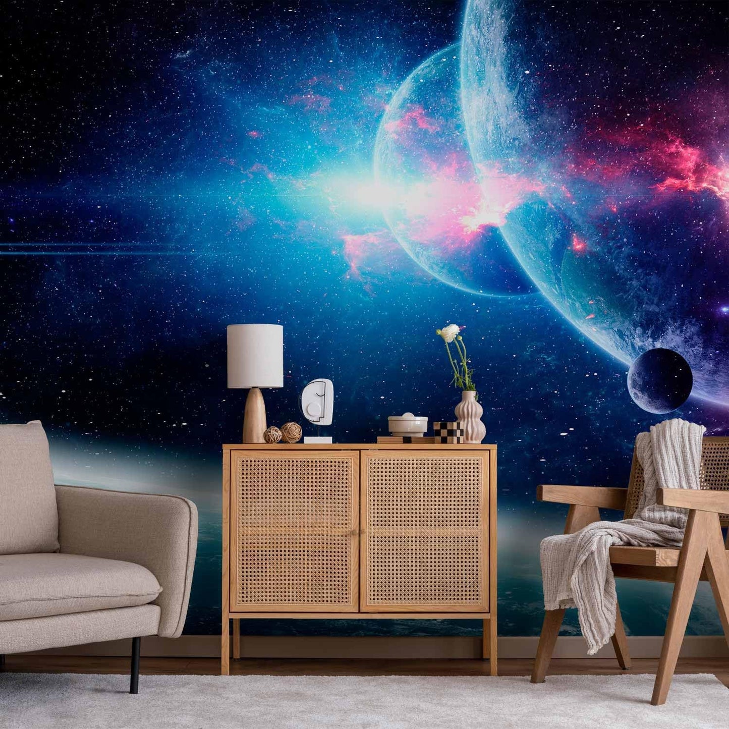 artgeist Wall Mural Cosmos Galaxy 177x124 in - XXL Non-Woven Wallpaper Fleece Wall Decor Photo Print Picture Image Design Stars Solar System Universe Space b-C-10047-a-a