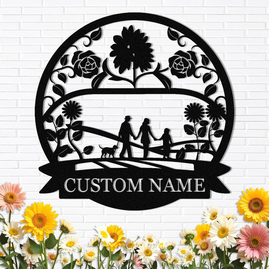 Personalized Family Name Sign, Custom Family Signs Metal Wall Decor, Family Wall Art, Metal Signs Customized, Family Wall Decor for Living Room, Rustic Hanging Decoration Sign, Housewarming Gifts