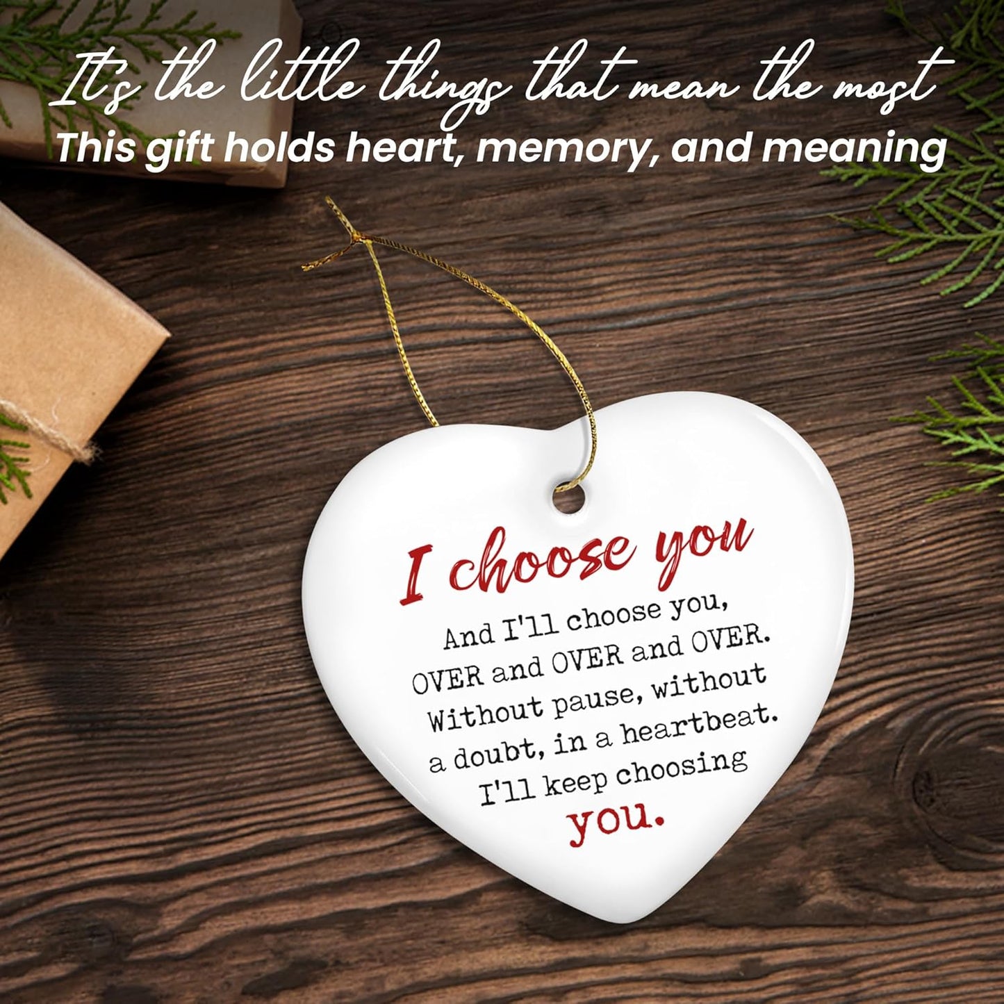 TEEZWONDER Couples Gifts for Him and Her - Ceramic Christmas Ornaments 2025 for Tree Decorations - Christmas Anniversary Wedding Engagement Gifts for Couples, Couple Gift for Girlfriend Boyfriend