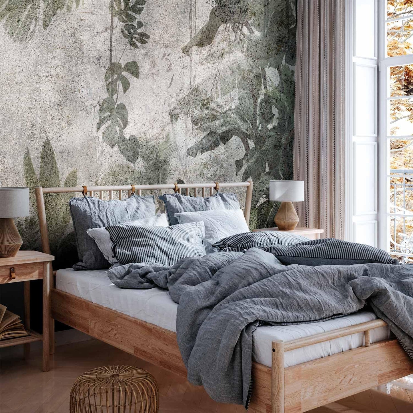 artgeist Wall Mural Tropical Leaves 96x69 in - XXL Peel and Stick Self-Adhesive Wallpaper Removable Large Sticker Foil Wall Decor Print Picture Image Design Jungle Nature Monstera b-C-0821-a-a