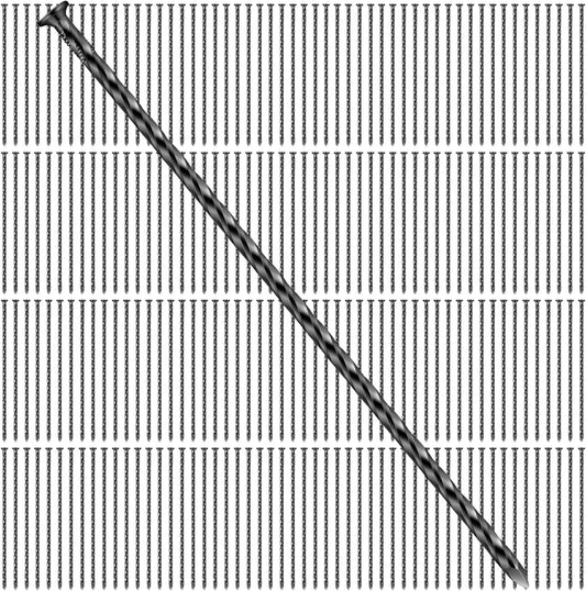 200 Pcs Metal Nails 8 Inch Artificial Spikes Galvanized Spiral Landscape Stakes Edging Spikes Garden Stakes for Fake Landscaping Grass Ground Lawn(Black)
