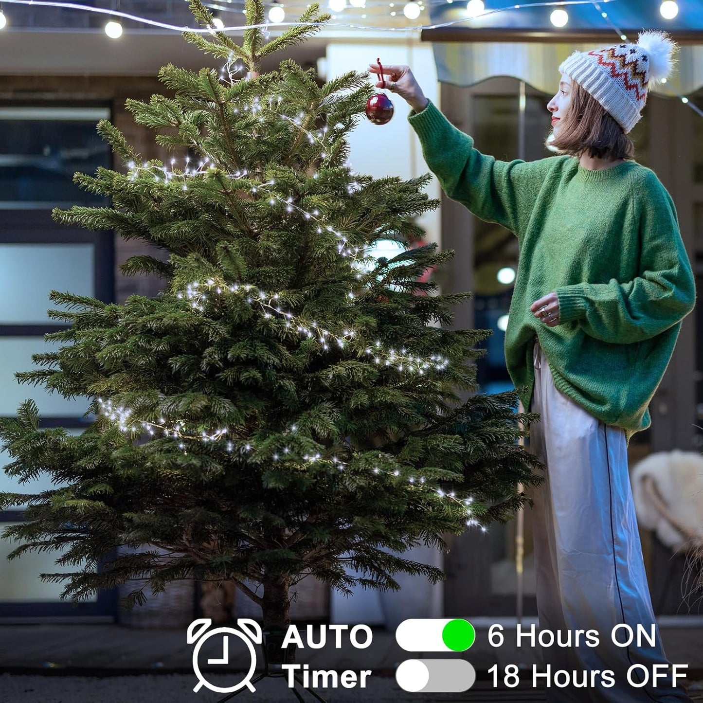 2 Pack Cluster Fairy Lights Battery Operated, Total 20Ft 400 LED Christmas Lights String with Timer 8 Modes Firecracker Fairy Lights Waterproof for Wreath Tree Wedding Gift Decor (Cool White)