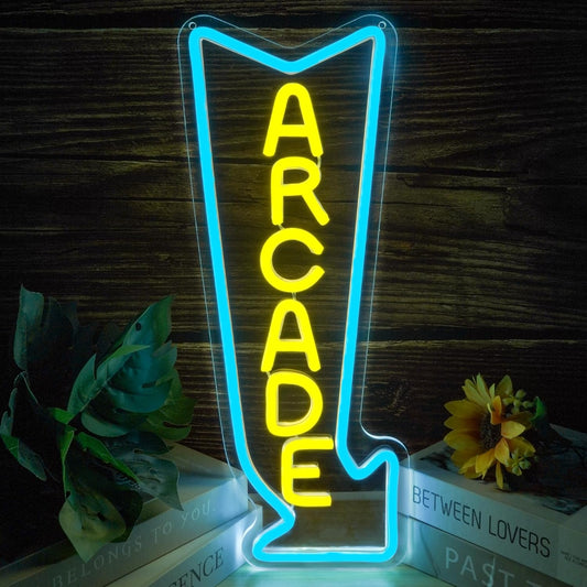 Arcade Neon Sign LED Light Dimmable Gaming Lights for Wall Decor USB Powered Neon Gaming Sign for Game Rooms, Bars and Retro Arcade Decor Gifts for Teenage Boys, Kids