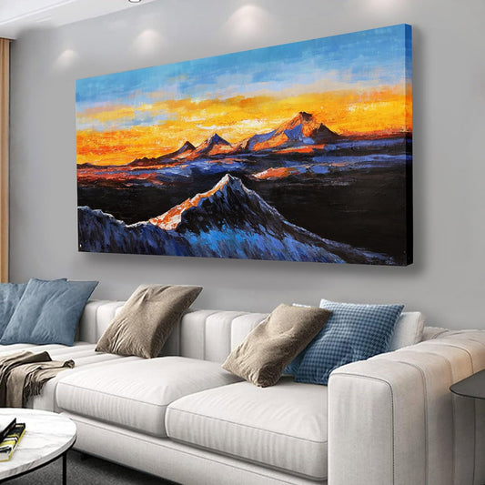 Belmrxne Mountain Wall Art Black and Silver Wall Decor Wall Prints Aesthetic Artist Canvas Painting for Living Room Bedroom Dining Room Office Home Decor 20x40 inch