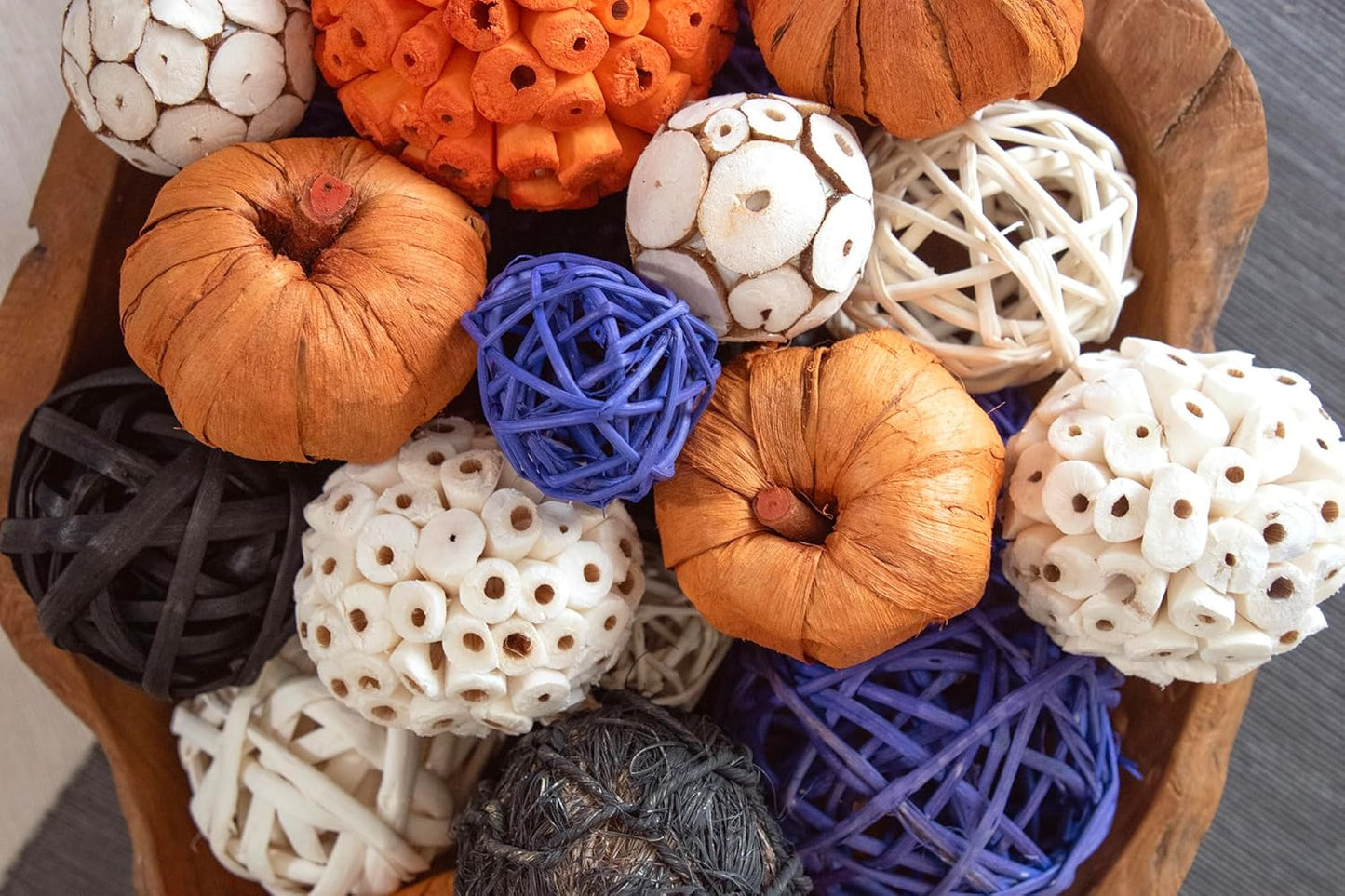 ANDALUCA Decorative Balls Halloween Bowl Filler Home Decor (Purple Orange)