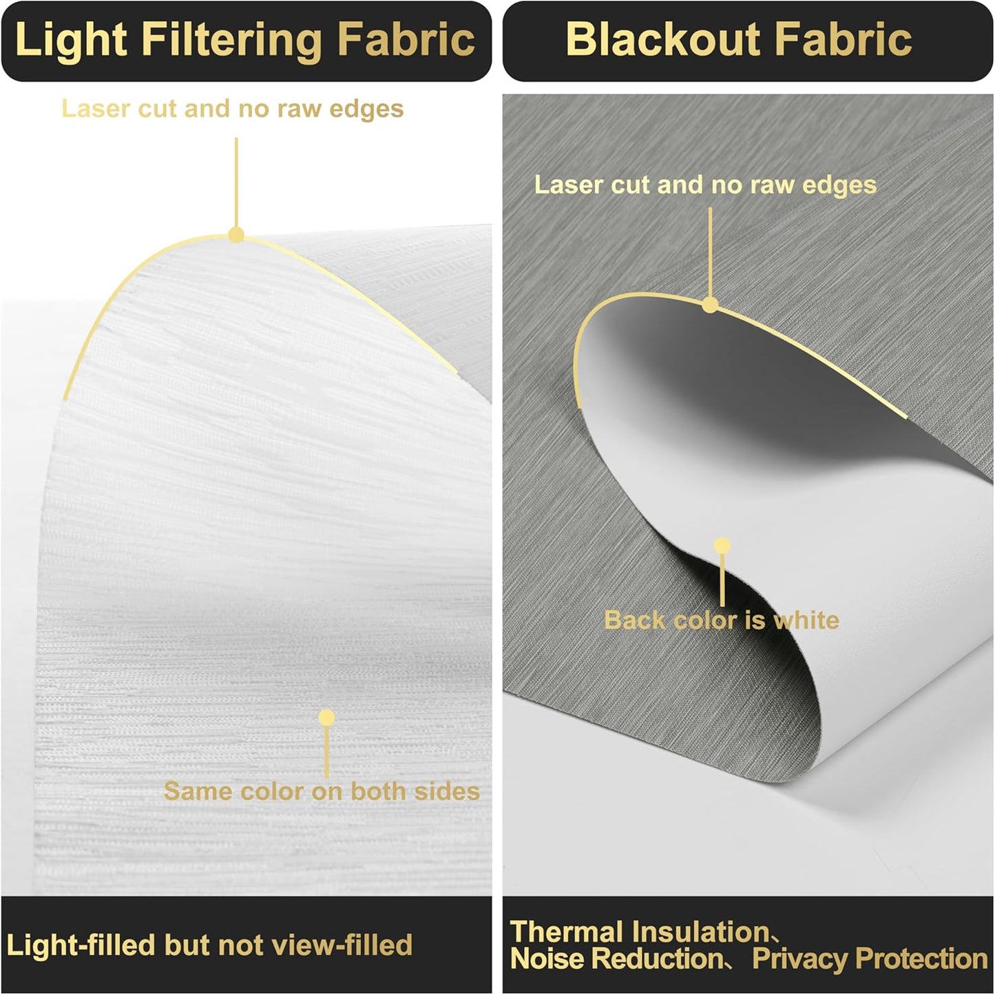 BERISSA Cordless Dual Roller Shades with Cassette Valance, Double Window Shades - Blackout and Light Filtering, Day and Night for Home Office Door. Grey and White. 52 W x 64" H